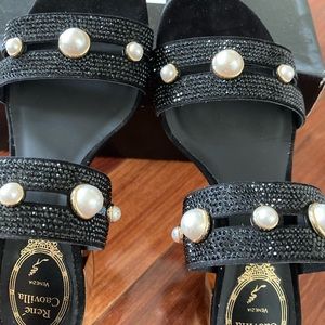 Rene Caovilla Pearl embellished sandals